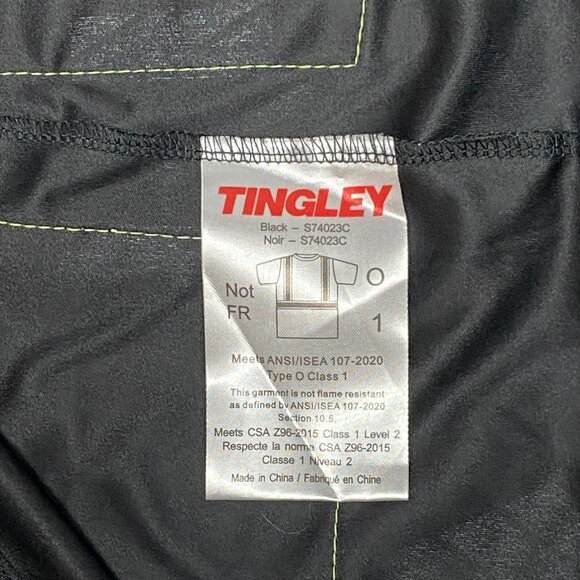 Tingley Job Sight Reflective Safety Tee Shirt XL Black Yellow Hi-Vis Workwear - Picture 13 of 14
